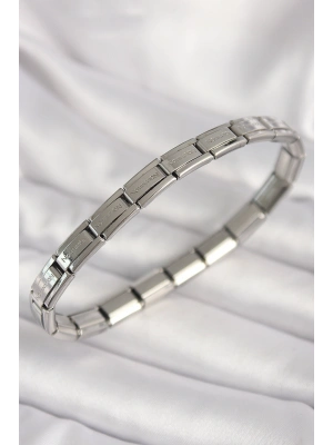 316L Çelik Gümüş Renk İnce Yazılı Nomination Kadın Bileklik