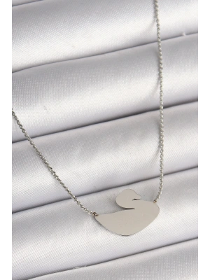 316L Çelik Gümüş Renk Zincir Kuğu Model Kadın Kolye