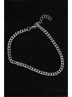 316L Çelik İnce Klasik Model Gümüş Renk Erkek Bileklik