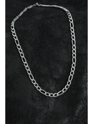 316L Çelik Kalın Figaro Zincir Model Gümüş Renk Erkek Kolye