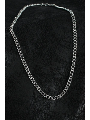 316L Çelik Klasik Zincir Model Gümüş Renk Erkek Kolye