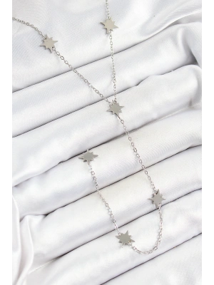 316L Çelik Kutup Yıldızı Figürlü Y Model Gümüş Renk Kadın Kolye