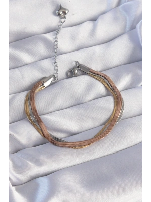 316L Çelik Renkli İtalyan Zincir Model Çoklu Bileklik