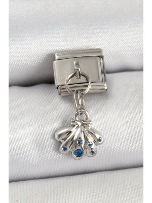 316L Çelik Sallantılı Fiyonklu Buket Model Gümüş Renk Nomination Charm