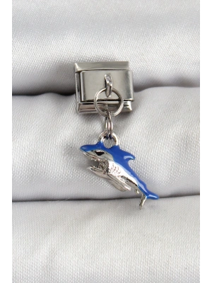 316L Çelik Sallantılı Köpekbalığı Model Gümüş Renk Nomination Charm