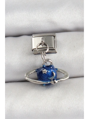 316L Çelik Sallantılı Satürn Model Gümüş Renk Nomination Charm