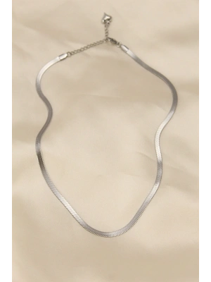 316L Çelik Silver Renk 45 cm İtalyan Zincir Model Kadın Kolye