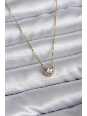 316L Çelik Zincir Gold Renk Charm Kadın Kolye