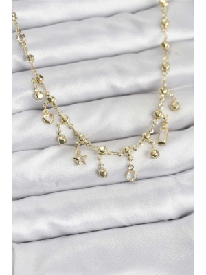 316L Çelik Zincir Gold Renk Kolye