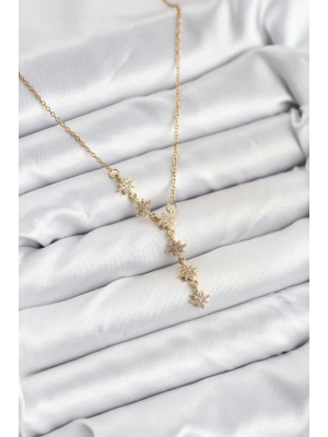 316L Çelik Zincir Gold Renk Kutup Yıldızı Model Kadın Kolye