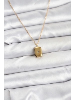 316L Çelik Zincir Gold Renk Minimal Kutup Yıldızı Model Kadın Kolye