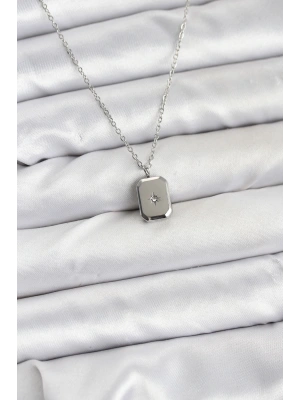 316L Çelik Zincir Gümüş Renk Minimal Kutup Yıldızı Model Kadın Kolye