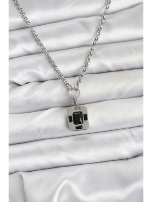 316L Çelik Zincir Gümüş Renk Vintage Model Kadın Kolye