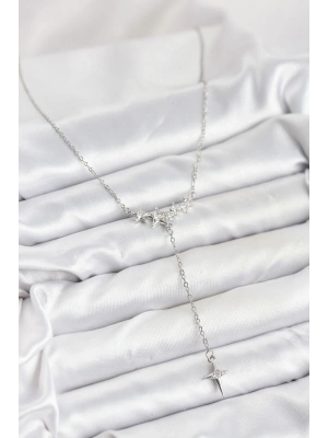 316L Çelik Zincir Gümüş Renk Yıldız Model Y Kadın Kolye