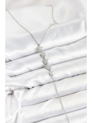 316L Çelik Zincir Gümüş Renk Yıldız Model Y Kolye