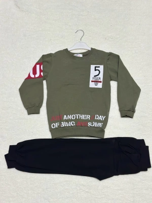 8-9 yaş 5 dtour baskoı alt üst takım haki erkek çocuk takım