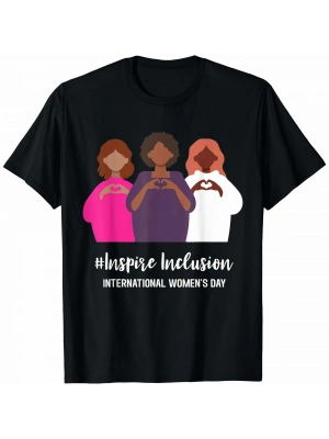 8 Mart Dünya Kadınlar Günü İçin Özel Baskılı T-shirt - Siyah