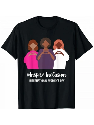 8 Mart Dünya Kadınlar Günü İçin Özel Baskılı T-shirt - Siyah