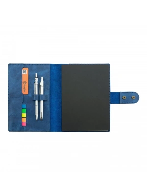 A5 Defter ve Ajanda Kılıfı - %100 Rainbow Deri - KO10001 - Saks Mavisi