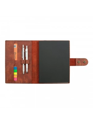 A5 Defter ve Ajanda Kılıfı - %100 Rainbow Deri - KO10001 - Tobacco