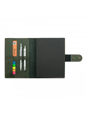 A5 Defter ve Ajanda Kılıfı - %100 Tiesto Deri - KO10002 - Haki