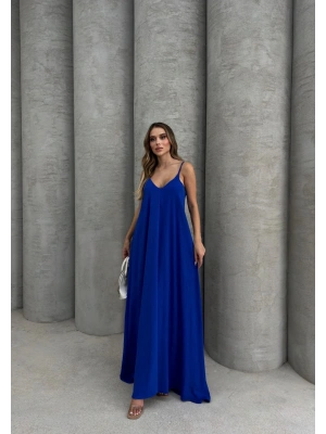 Aerobin uzun elbise saks mavisi pt