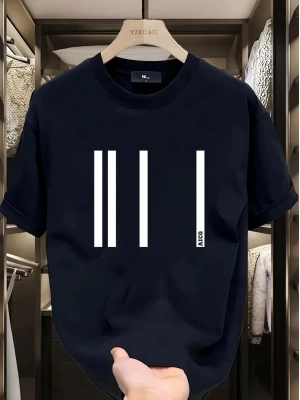 AICG Ön Arka Baskılı Bisiklet Yaka Kadın Oversize Bisiklet Yaka T-shirt - Siyah