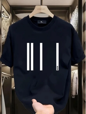 AICG Ön Arka Baskılı Bisiklet Yaka Kadın Oversize Bisiklet Yaka T-shirt - Siyah