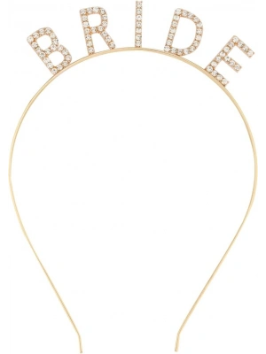 Altın Gold Renk Bekarlığa Veda Kristal Taş Bride Tacı İthal 16x10 cm