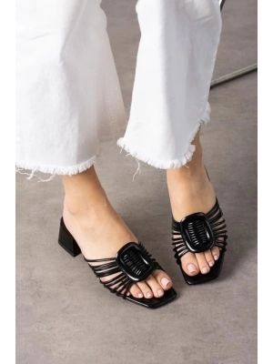 Anca Siyah Rugan Topuklu Terlik