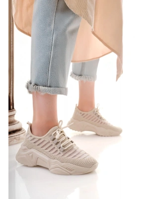 Ante Bej Triko Bağcıklı Spor Ayakkabı