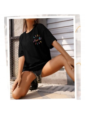 Baskılı Kadın T-shirt - Siyah