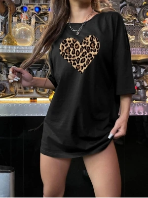 Baskılı Kadın T-shirt - Siyah