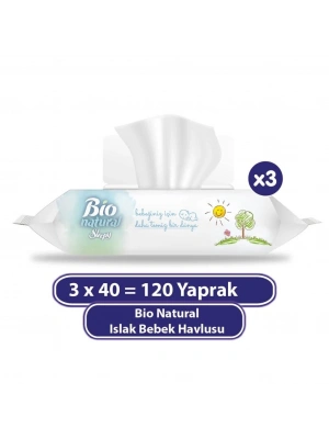 Bio Natural Islak Havlu Mendil 3x40 120 Yaprak