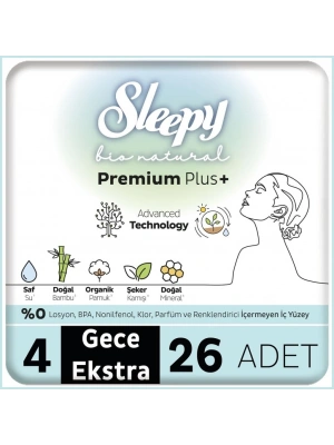 Bio Natural Premium Plus Mega Ekstra Gece Ped 26 Adet