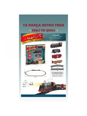 BJ2308A 18 PARÇA SESLİ IŞIKLI RETRO TREN