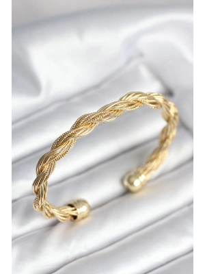 Burgu Zincir Model Gold Renk Kadın Vintage Bileklik