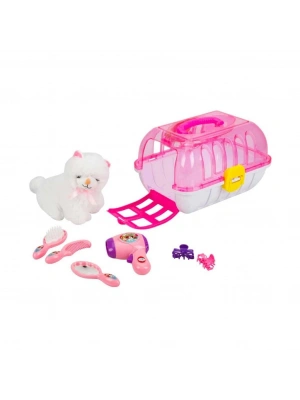 Çantalı Peluş Kedi Kuaför Seti