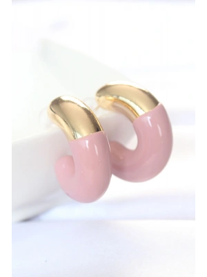 CCB Gül Kurusu Gold Çift Renk Küpe