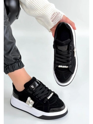 Ceans Siyah Süet Bağcıklı Spor Ayakkabı