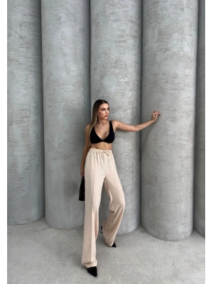 Çımalı keten pantolon