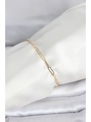 CM 14K Gold Renk Ataç Zincir Model Kadın Bileklik