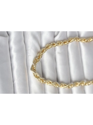 CM 14K Gold Renk Kalın Burgu Zincirli Model 60 cm Kadın Kolye