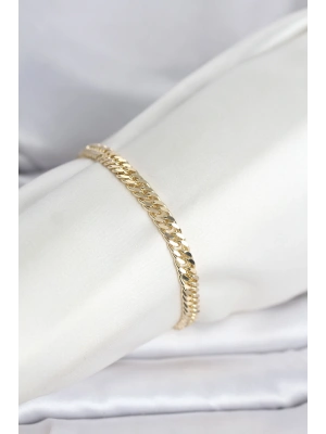 CM 14K Gold Renk Kalın Zincir Model Kadın Bileklik
