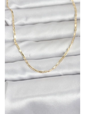 CM 14K Gold Renk Lazerli Zincir Model 60 cm Kadın Kolye