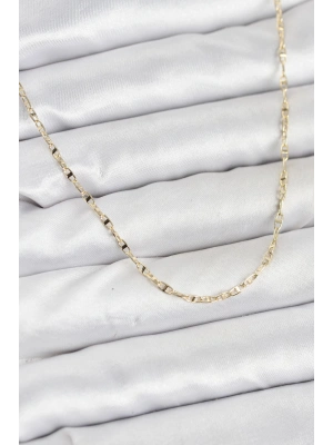 CM 14K Gold Renk Pirinç Gemi Zinciri Model Kadın Kolye