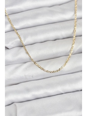 CM 14K Gold Renk Pirinç Lazer Model 60 cm Kadın Kolye