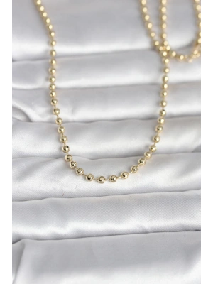 CM 14K Gold Renk Top Zincirli Model 60 cm Kadın Kolye