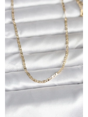 CM 14K Gold Renk Yassı Zincir Model 60 cm Kadın Kolye