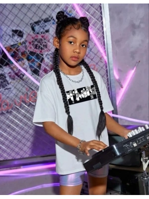 Çocuk Unisex Baskılı T-Shirt - Beyaz